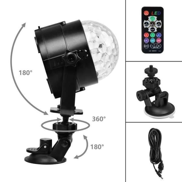 DJ-lys, bærbart LED-diskolys, festlys, scenelys - 7 RGB-farver til diskotek, jul, bryllup, KTV