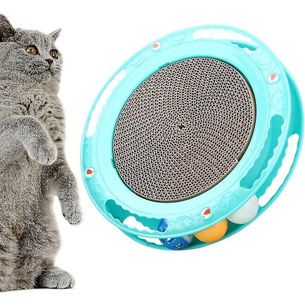 Cat Scratching Toy Rund Cat Scratcher Board med boll Interaktiv leksak Träning Kattleksak för att flaxa, slå och jaga Gratis frakt