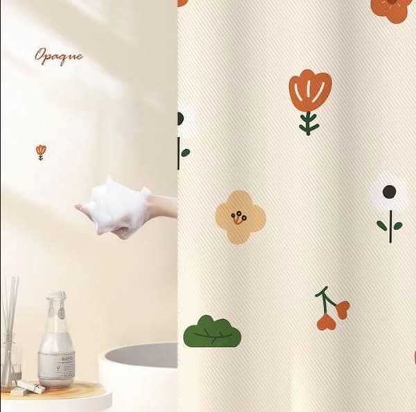 Dusjforheng i polyester, vanntett til badet A