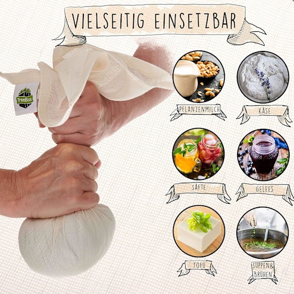 Osteklede filtergas, soyamelk filterklede, kjøkkenbomullsgas