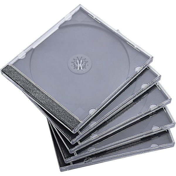 25-pack standard enkel klar CD-fodral med svart insats