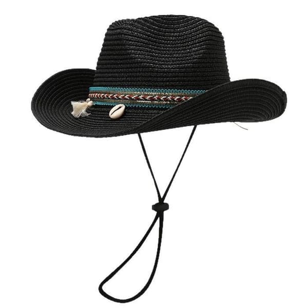 XJYDNCG Cowboyhat til kvinder, stråhat, sommer solhat til kvinder og mænd - Beige