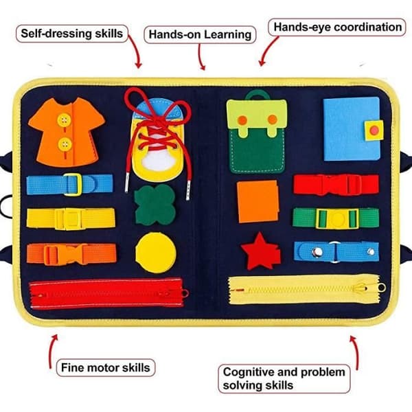 Pedagogisk leksakspanel för barn - Montessori - Motorik - 2-5 år