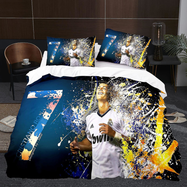 Digitaalisesti printed vuodevaatteet set Football Star 3 kpl Lasten unelma vuodevaatteet set pussilakanat ja tyynyliinat