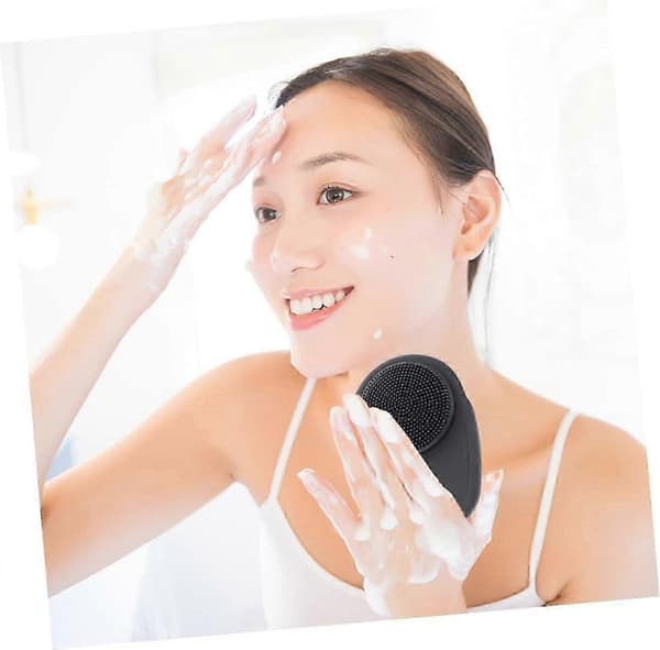 2-delt ansigtsrensebørstesæt, blød silikone, skånsom massage, anti-hudorme, makeupfjerner, til kvinder, ergonomisk greb