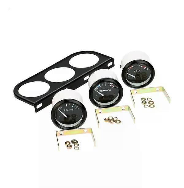Trippel elektronisk trykkmålersett 52mm