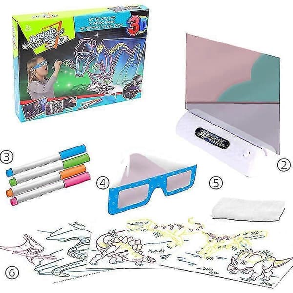 3D-loistelamppu-LED-piirustuspöytä luova lasten piirustussarja