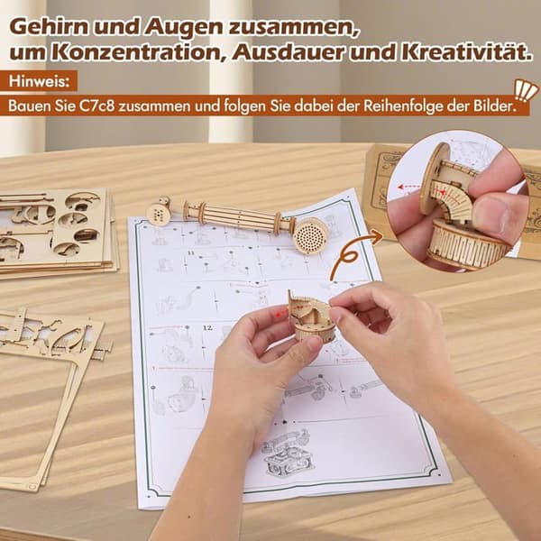 3D Trämodellpaket - Modelltelefon - Träpussel - DIY för vuxna