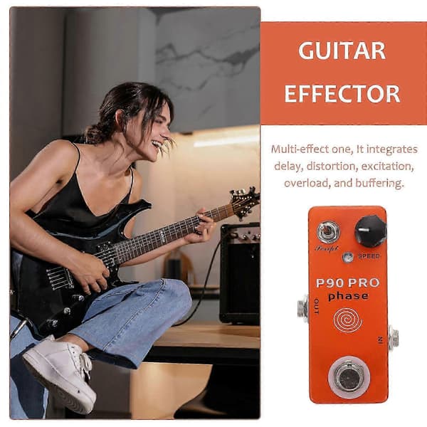 Guitar Effekt Processor Fase Effektor til Guitarbrug 1 Stk Metal