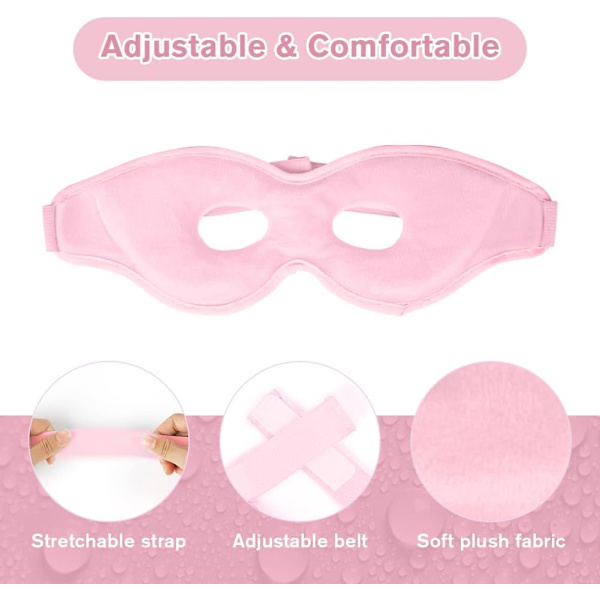 Kylande Ögonmask, Återanvändbar Gelmask för Svullna Ögon, Varm/Kall Terapi för Huvudvärk 1PCS