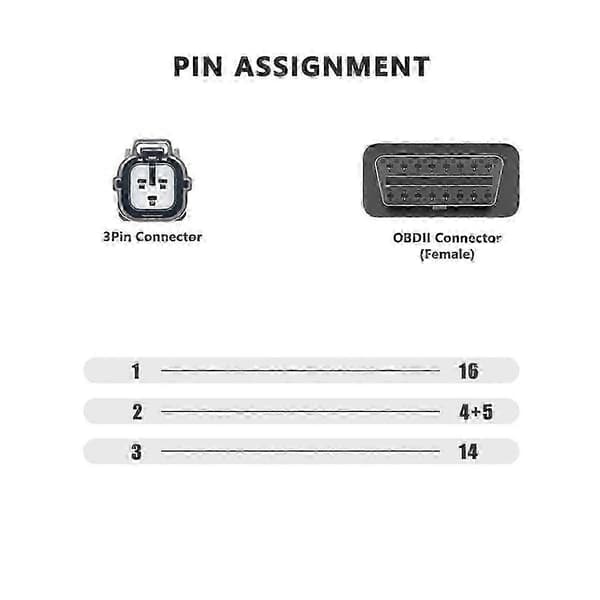 Obd2 til 3-bens adapterkabel til marine påhængsmotor