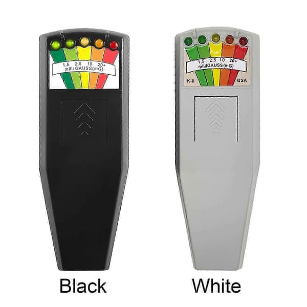 LED EMF-måler Magnetfelt-detektor Spøkelsesutstyr White