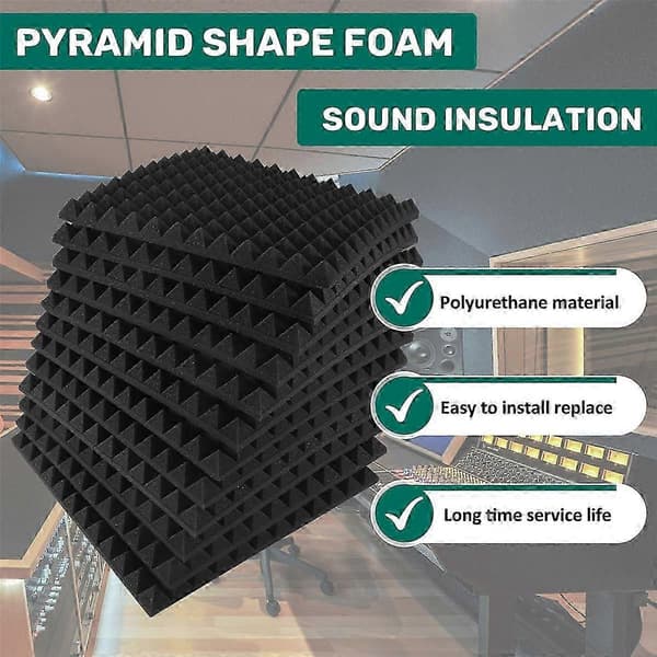 12-pakning pyramideformet lydisolerende skum lydisolerende polstring behandlingspanel for bassisolasjon