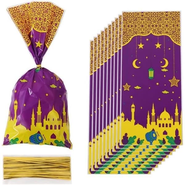 Presentpåsar - ZGEER - 100 st - Eid Mubarak - Godispåsar - Högkvalitativa material