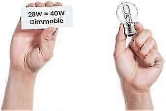 4X 28W (40W) Halogen Klar Golfkugle Pære - E27 Sokkel, Varm Hvid, Dæmpbar