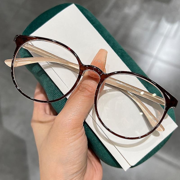 Stil runde færdige Myopia briller Unisex Vintage klare linse kortsynet
