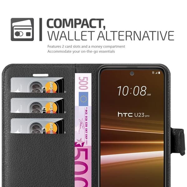 Etui til HTC U23 PRO i JET BLACK Svart