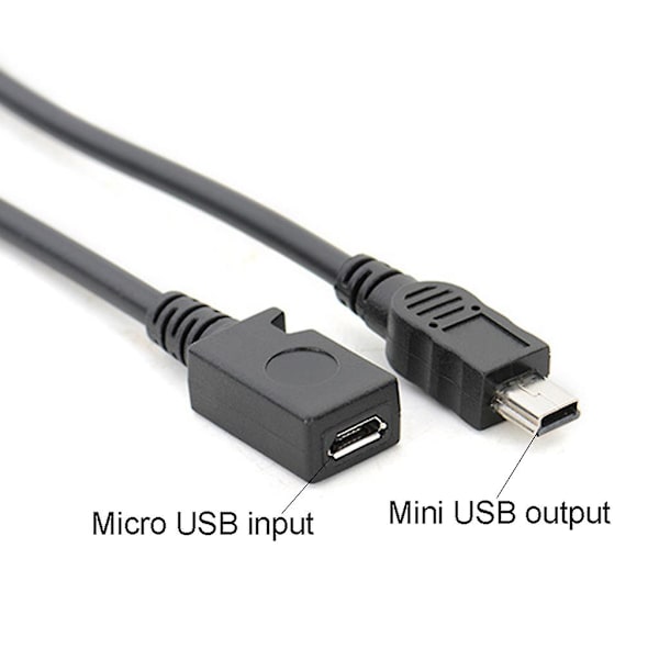 Micro USB til MiniUSB-adapter til opladning af andre MP4-mobiltelefoner