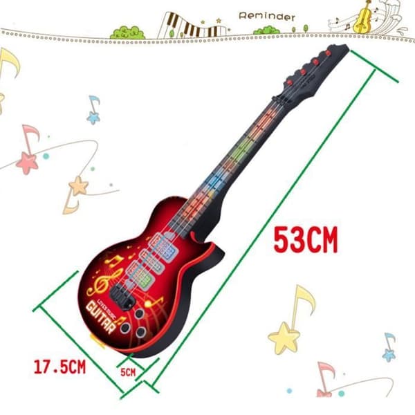 Musikinstrument - Elgitarr - Pedagogisk leksak - Röd - 53 cm