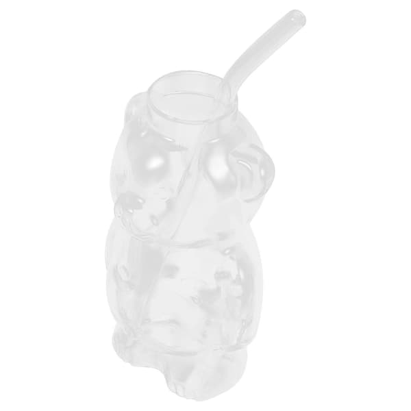 Björnglasmugg för dricksglas Transparent glasdryckesmugg