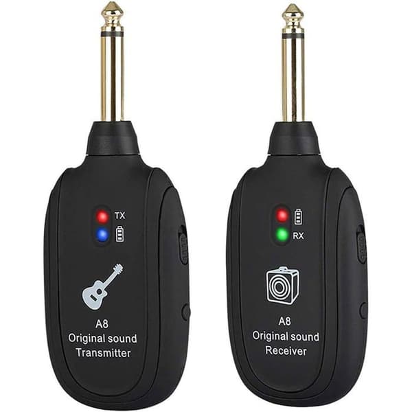 Trådløst gitarsystem - NETBOAT - Sender og mottaker - 2,4 GHz - Oppladbart - 4 kanaler
