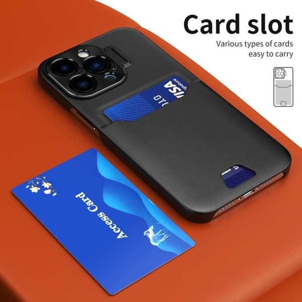 iPhone 12 Pro Max Shock-Absorbing Case with Card Holder Glitch Marinblå