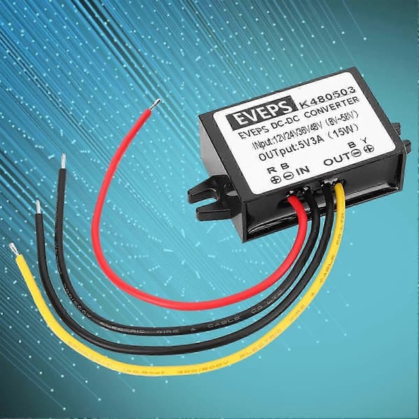 DC-DC 12V/24V/36V/48V til 5V 3A Buck Converter Step Down Strømforsyningsmodul