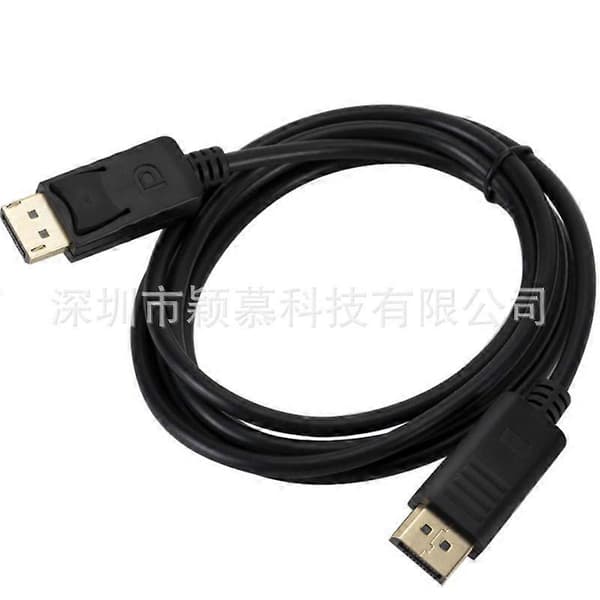 Kompatibel med DisplayPort til DisplayPort 4K High-Definition Adapterkabel, 1,8 m, Sort