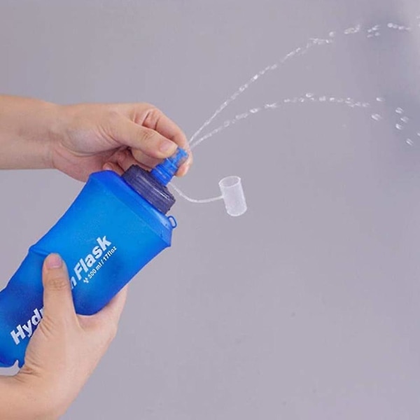 Pakker myk hydreringskolbe, sammenleggbare vannflasker for løping Fottur Sykling Klatring 500 ml