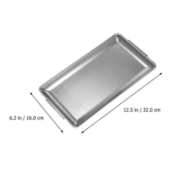 Silver Rostfri Stål Grillplatta för Matlagning 1 st Fat