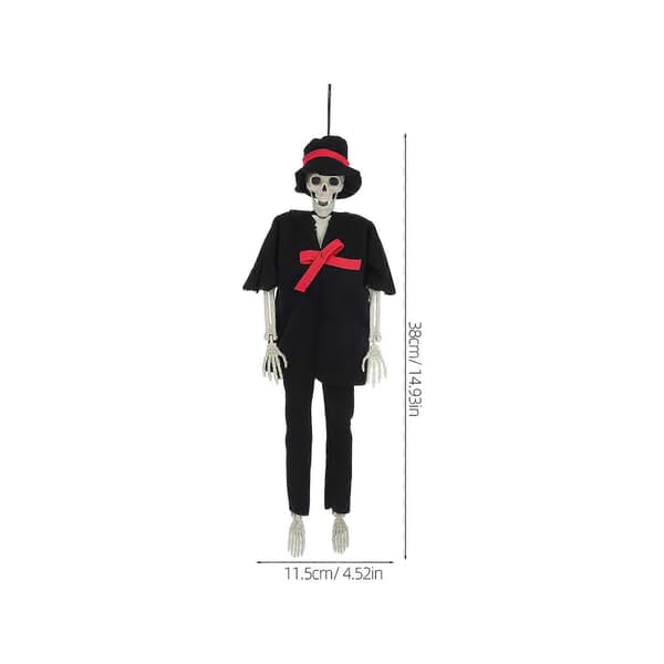 Halloween Bryllup Skelet Statue til Indretning Sort Plast Brudgom Figur