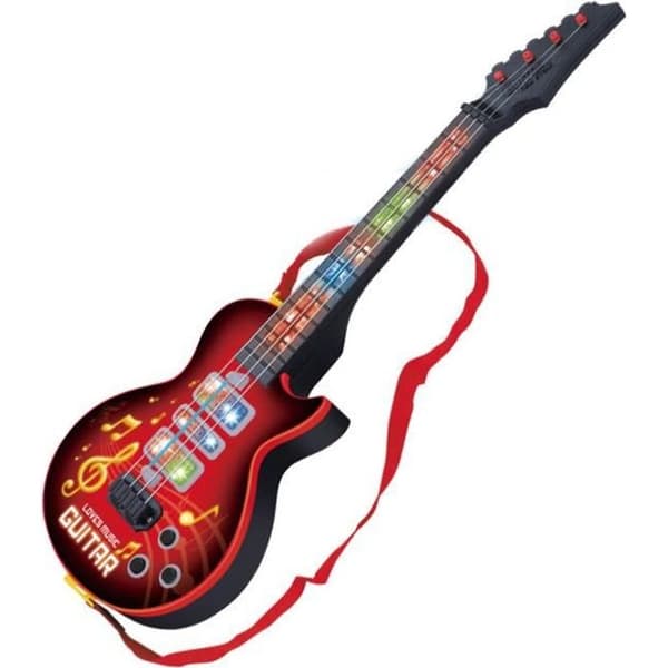 Musikinstrument - Elgitarr - Pedagogisk leksak - Röd - 53 cm
