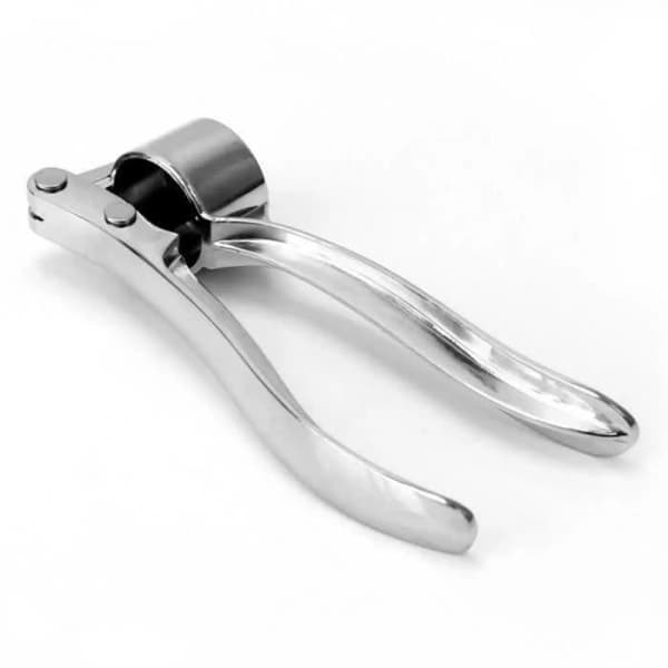 Hvidløgspresser - Professionel - Zinklegering/Rustfrit Stål - Ergonomisk - Nem at Rengøre - Sølv