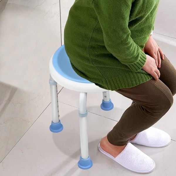 YRHOME Duschpall badstol höjdjusterbar duschstol 360° roterande badrumspall 136KG