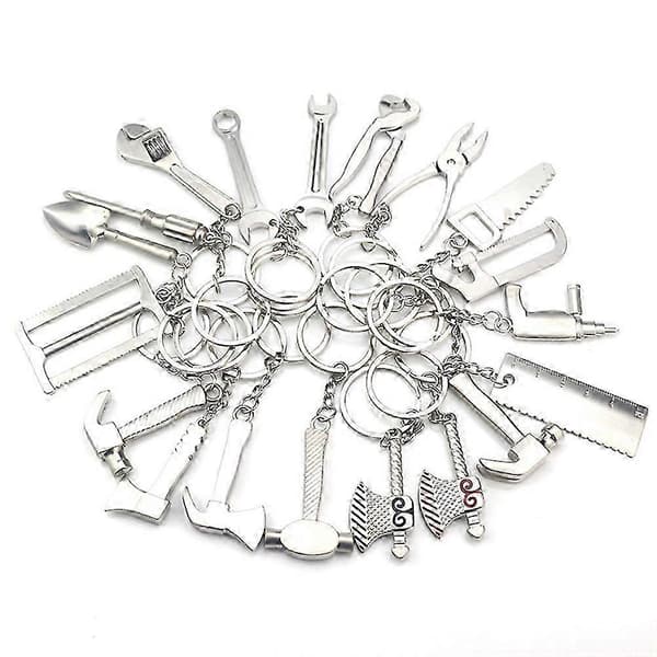Mini Tools Nyckelring Set Kreativ Metalllegering Nyckelring 5st Silver Present