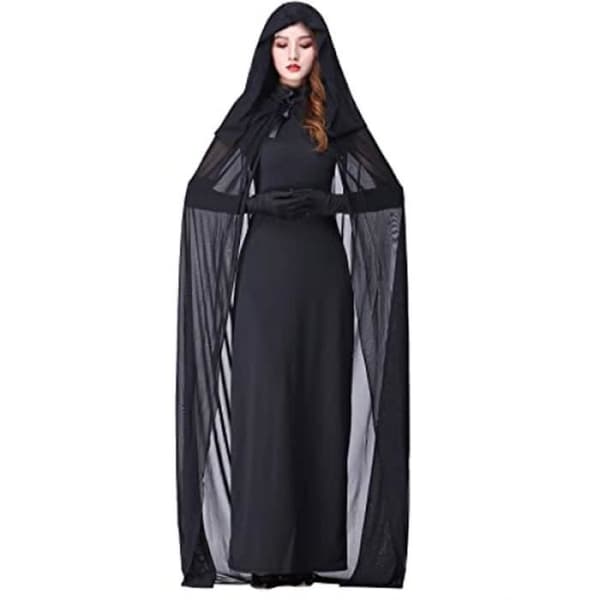 Dame Spøgelsesbrud Halloween Kostume - ZGEER - Lang Model - Sort