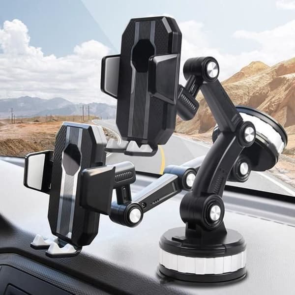 Telefonholder - Universal - Justerbar - For dashbord - Hvit - Plast