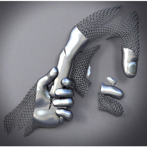 Kärlekshjärta grå-3d konstvägg metallfigur skulptur par hängande målning för hemmet
