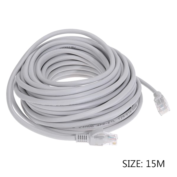 Høyhastighets Ethernet-kabel ruter datamaskinkabel med RJ-45-tilkobling Internett-nettverk Patch rette 98ft for PC-ruter datamaskin 15 m