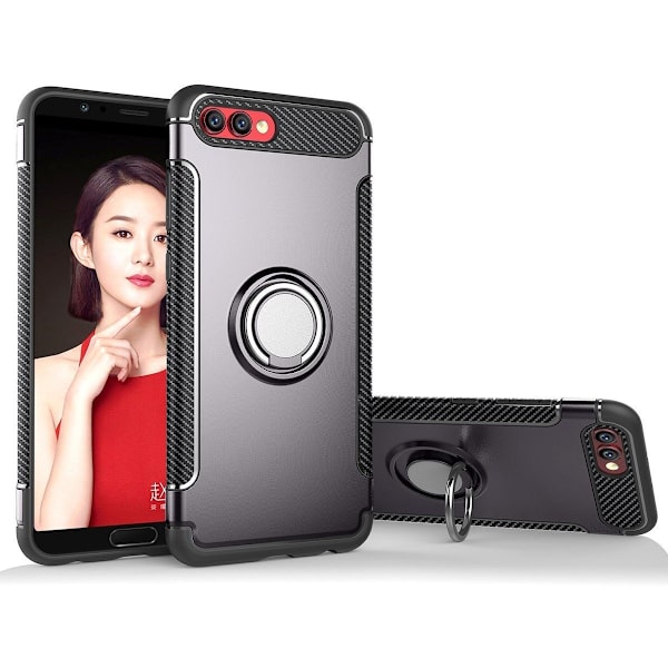 Huawei Honor 10 - Armor Ring Skal - Grå Grey Grå