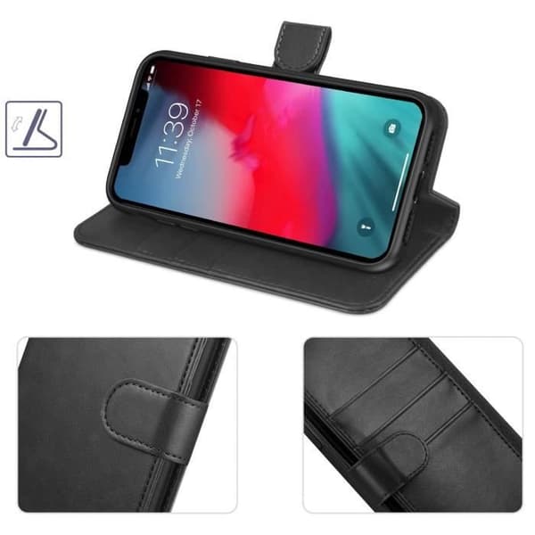 Etui - TOP4PC - iPhone 7/8/SE 2020 - Premium PU-læder - Stødsikker beskyttelse - Sort