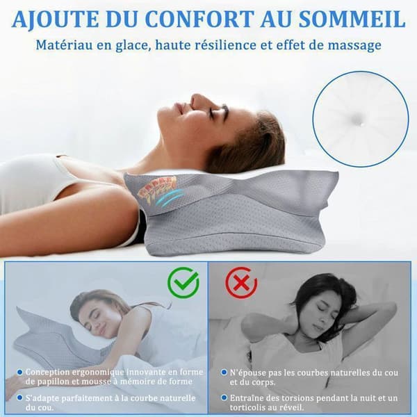 Memory Foam Kudde - Ortopedisk Kylande Ergonomisk Kudde - Vit
