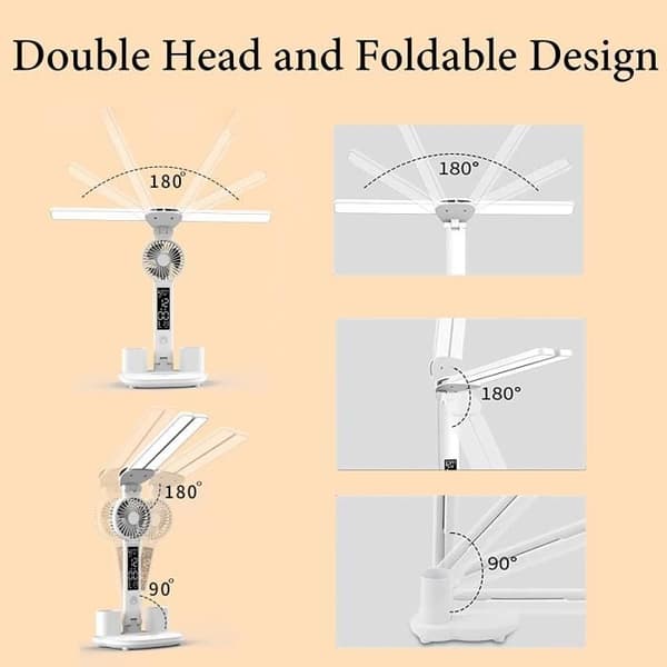 LED-bordlampe - Ikke spesifisert - Dobbelthode - 3200mAh - Sammenleggbar - Med vifte