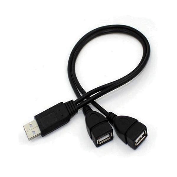 USB 2.0 hane till två USB hona splitter 2-portars USB-hubb datakabeladapter 2pc