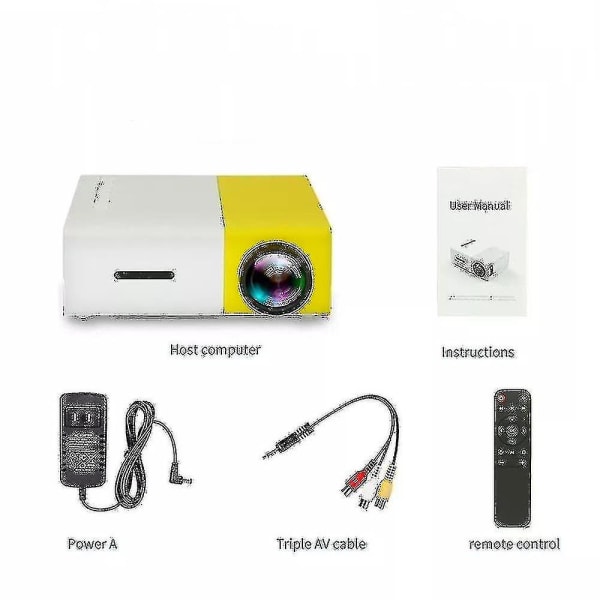 Sort Yg300 Pro Led Miniprojektor 480x272 Pixels Understøtter 1080p Hdmi Usb Audio Bærbar Home Media Video Player