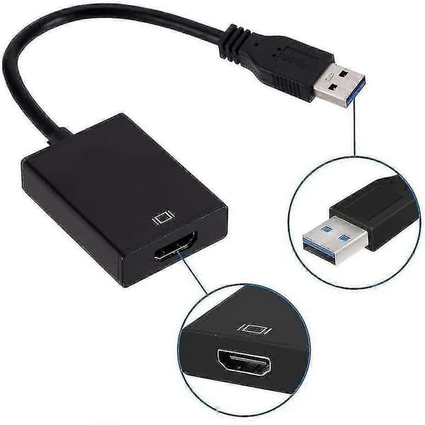 USB 3.0 til HDMI-adapter 1080P høyoppløselig videokabel