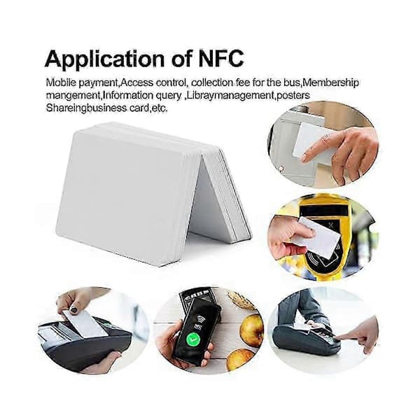 100 st tomma NFC-kort 504 byte omprogrammerbara för alla NFC-enheter White