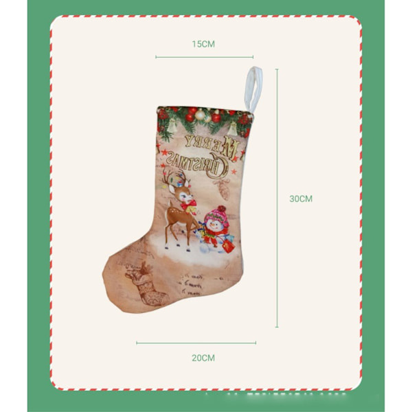 Julstrumpa Julklappsstrumpa - Snögubbe och Ren multifärg Multicolor