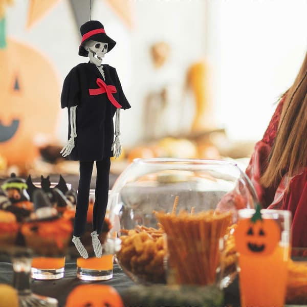 Halloween Bryllup Skelet Statue til Indretning Sort Plast Brudgom Figur