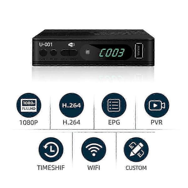 DVB-T2 TV-tuner Terrestrisk satellitt-TV-mottaker Digital TV-dekoder HEVC DVBT2 264 HD TV-bokser USB S Edition 0922 5 5
